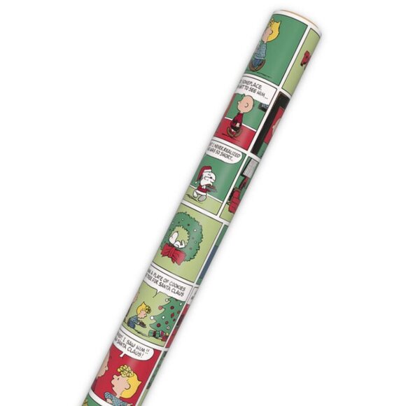 Hallmark Wrapping Paper Christmas Peanuts Classics Comic Strip 70 sq ft Jumbo Ro - Picture 5 of 6